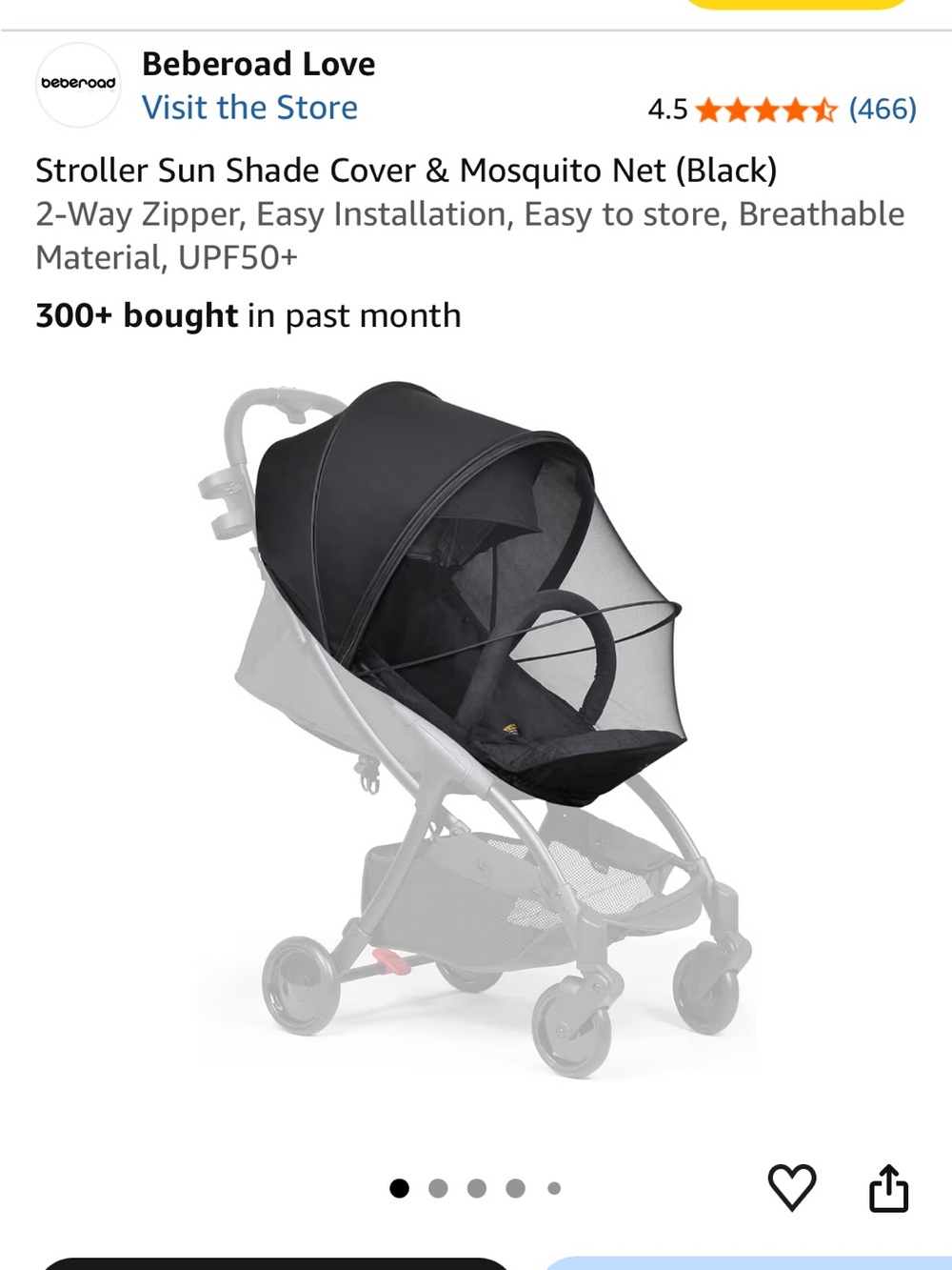 Universal Stroller Sun Shade Cover & Mosquito Net